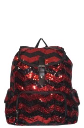Sequin Backpack-ZIQ2929L/RED/BK