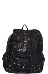 Sequin Backpack-SQB2929/BK/GOLD