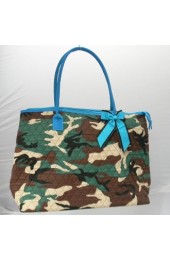 Large Quilted Tote Bag-7011/CAMO/TURQ