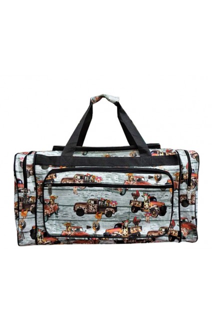 Printed Duffle Bag-BAM420/BK