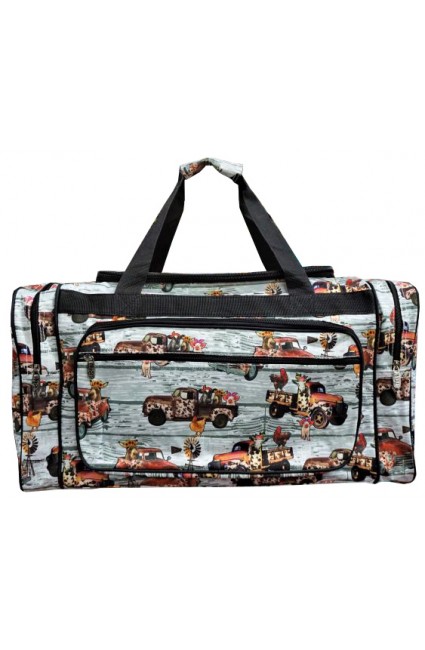 Printed Duffle Bag-BAM423/BK