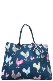 Small Quilted Tote Bag-ROH1515/NAVY