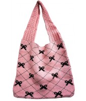 Crochet Tote Bag-CR1538HPK-BLK