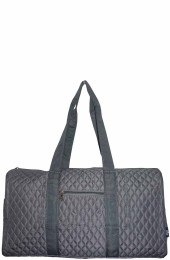 black quilted duffle bag